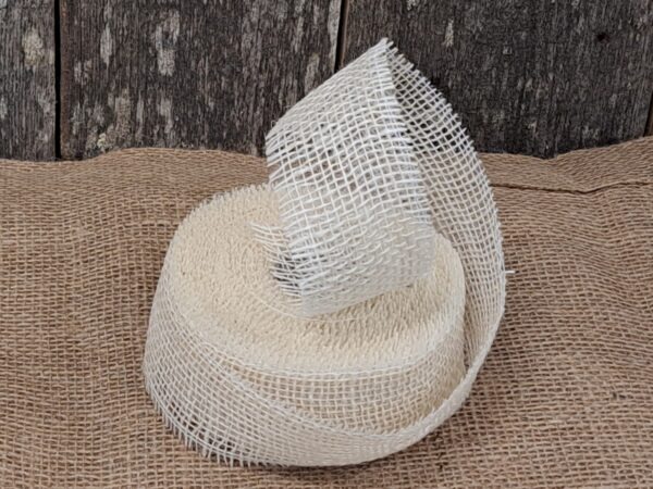 Jutepael 220g/m2, 5cm lai, 9m/rull, naturaalne valge
